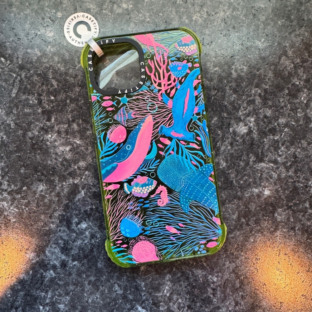 Casetify x Grace Andersson Under the Sea Impact Case Marine Life Lime iPhone 13